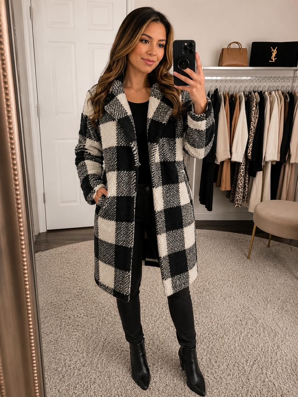 Black and White Large Coat